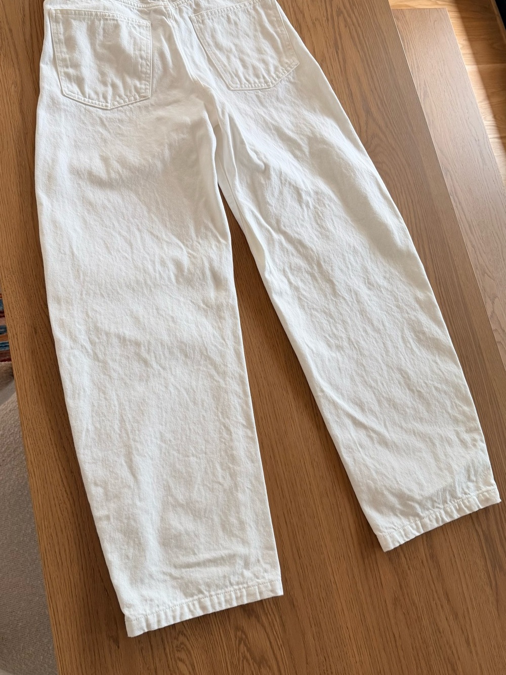 Victoria Beckham Cream Wide-Leg Denim Jeans